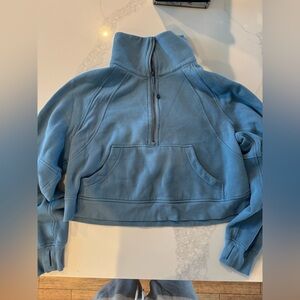 Lululemon Scuba Oversized Funnel Neck Half Zip in Utility Blue